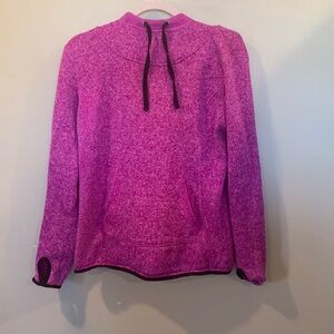Danskin Now Girls 12/14 Purple Pullover Hooded Sweater Sweatshirt Thumb Holes